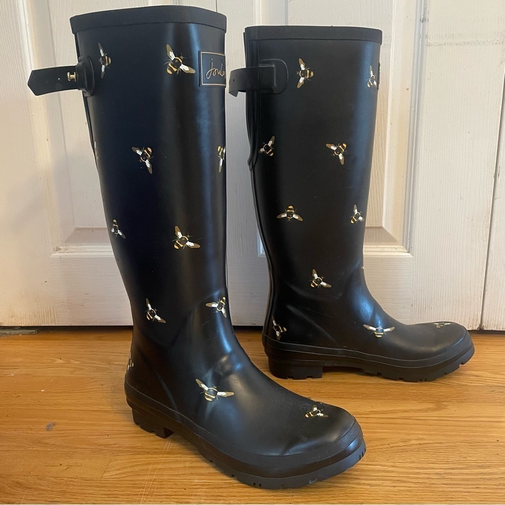 Joules Bumblebee Black Rainboots Wellies 9